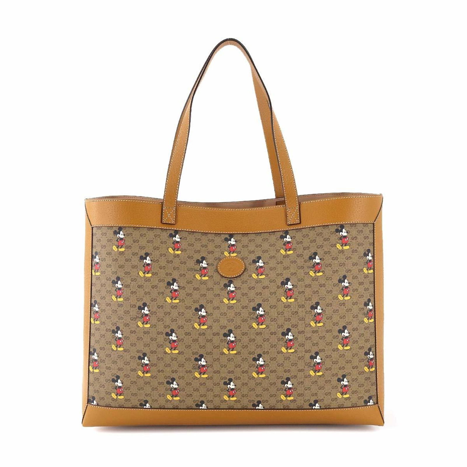 Gucci GUCCI Disney Mickey Mini GG Supreme Tote Bag Leather Beige 547947: Gucci GUCCI Disney Mickey Mini GG Supreme Tote Bag Leather Beige 547947 Brand: Gucci Type: Tote bag Material: GG Supreme Leather GG Supreme: Leather: Color: Beige Hardware Color: Gold Gender: Women Si