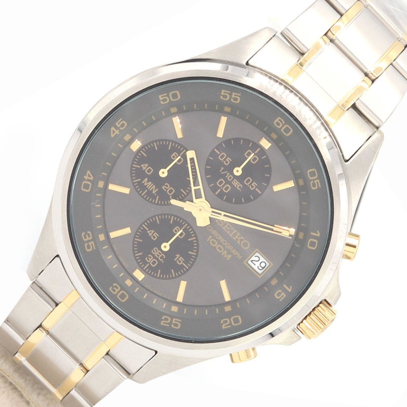 Seiko men's watch overseas model chronograph SKS481P1 dark gray dial bar index stainless steel: Seiko men's watch overseas model chronograph SKS481P1 dark gray dial bar index stainless steel quartz gentleman business calendar combination gold SEIKO Brand: Seiko Type: Wristwatch Style: Dress/Form