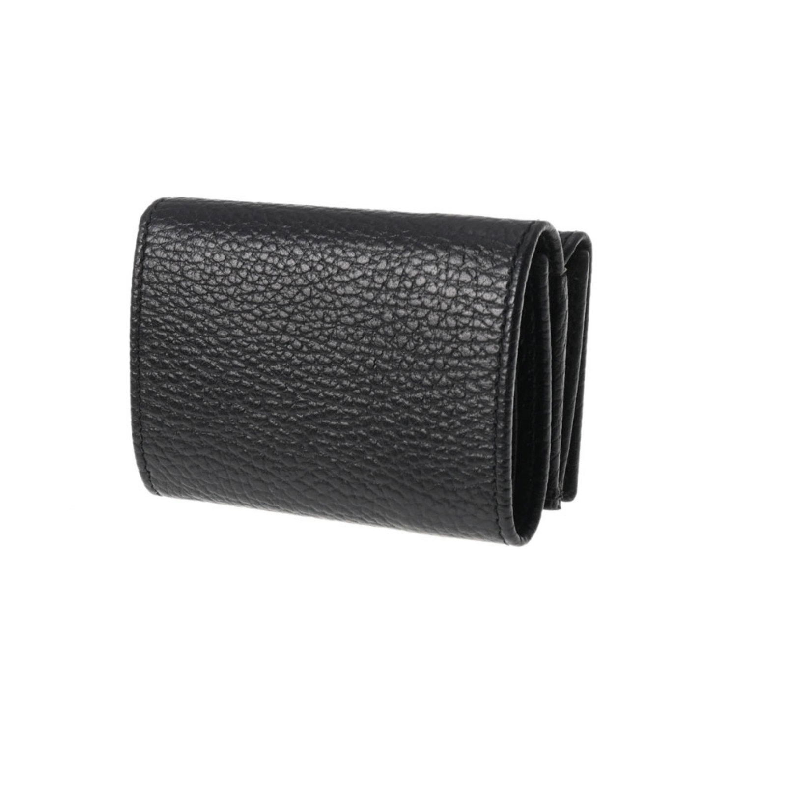 GUCCI Gucci Double G Black Women's Calf Trifold Wallet: GUCCI Gucci Double G Black Women's Calf Trifold Wallet Brand: Gucci Line: GG Supreme Type: Wallet (tri-fold) Gender: Women Material: Leather Leather: Color: Black Closure: Button Open Snap fastener Ha