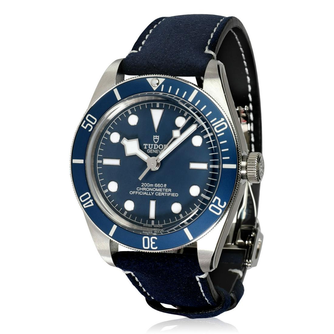Tudor Black Bay Fifty-Eight 79030B Men's Watch in Stainless Steel: Tudor Black Bay Fifty-Eight 79030B Men's Watch in Stainless Steel Case Height (Mm): 12 Bezel Type: Diver Case Size: 39 Clasp/Buckle Type: Deployant Band Length (Inches): 7.50 Indices: Dots & Stick Wit