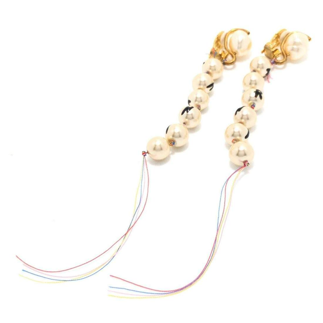 MARNI - Gold Cream Multi Hardware Fake Pearl Clip On Earrings: MARNI - Gold Cream Multi Hardware Fake Pearl Clip On Earrings Style: Clip On Earrings Color: Gold Cream Multi Material: Hardware Fake Pearl Accessories: Box Dust Bag Type: Clip On Earrings B: Reasonab
