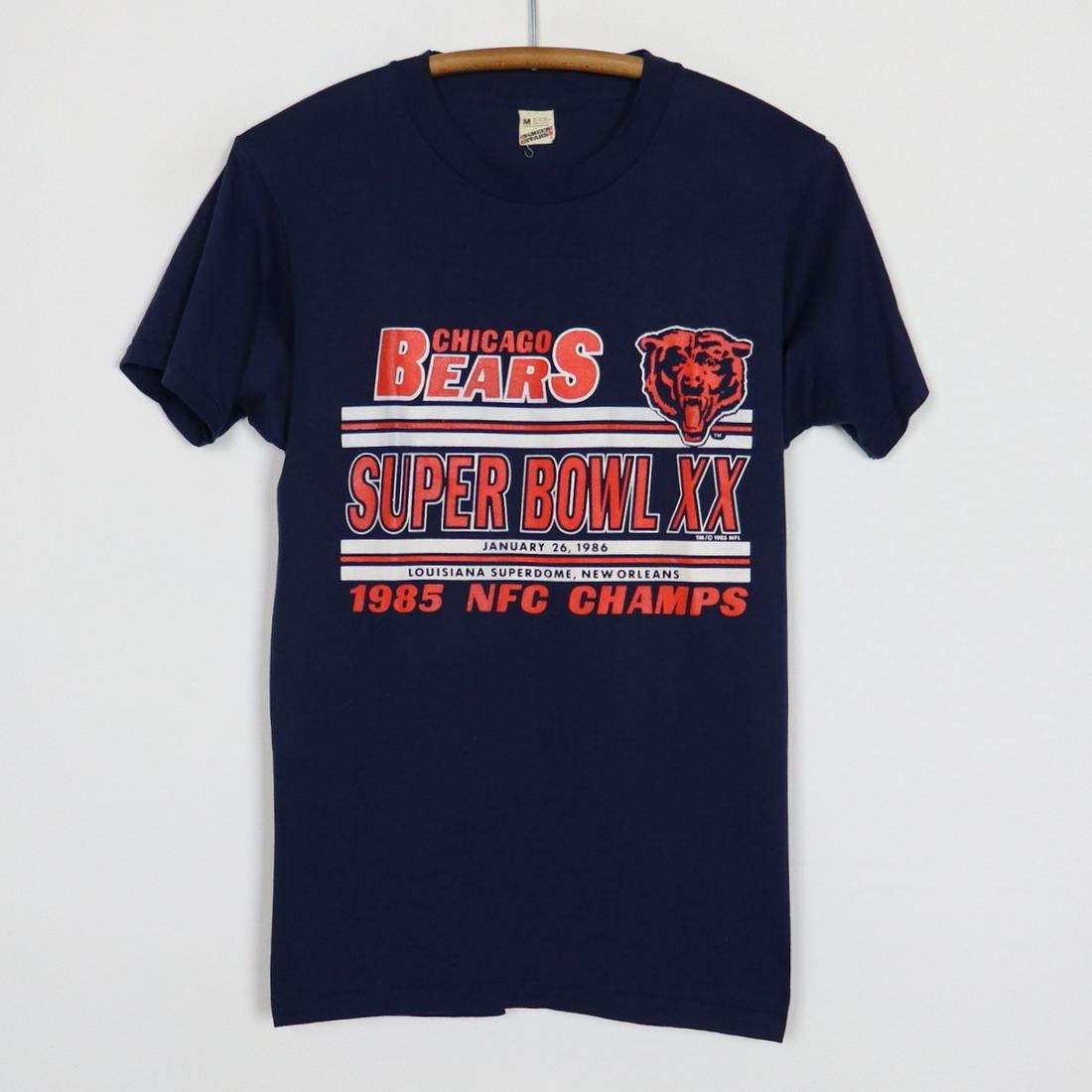 1985 Chicago Bears Super Bowl Shirt: 1985 Chicago Bears Super Bowl Shirt Original 1985 Chicago Bears Super Bowl Shirt. This is a true vintage shirt not a modern reproduction. Sizes vary so please use measurements for best idea on fit. No