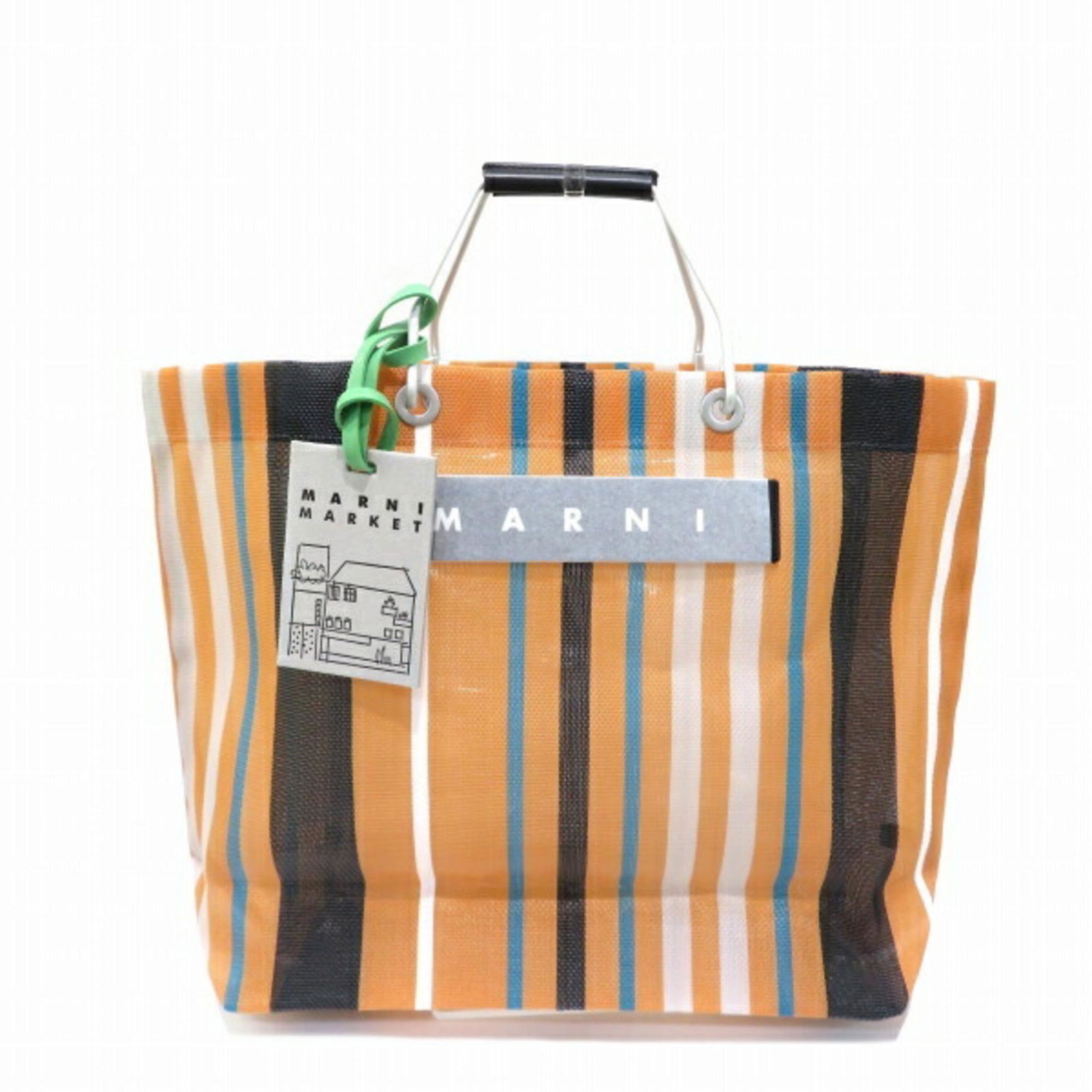 Marni Maruni Market Flower Cafe Stripe Bitter Orange Bag Tote Unisex Product: Marni Maruni Market Flower Cafe Stripe Bitter Orange Bag Tote Unisex Product Brand: Marni Type: Tote bag Material: Nylon Nylon: Gender: Unisex Size (HxWxD): 33cm x 45cm x 12cm / 12.99 x 17.71 x 4.72 H