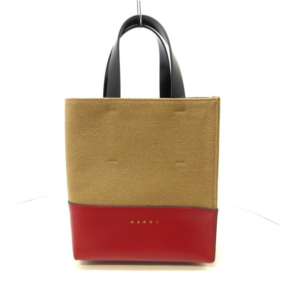 MARNI Museo Soft SHMP0039Q0 Brown Red Black Wool Polyamide Calf Leather: MARNI Museo Soft SHMP0039Q0 Brown Red Black Wool Polyamide Calf Leather Style: Tote Bag Exterior Color: Brown Red Black Exterior Material: Wool Polyamide Calf Leather Product Name: Museo Soft Accessor