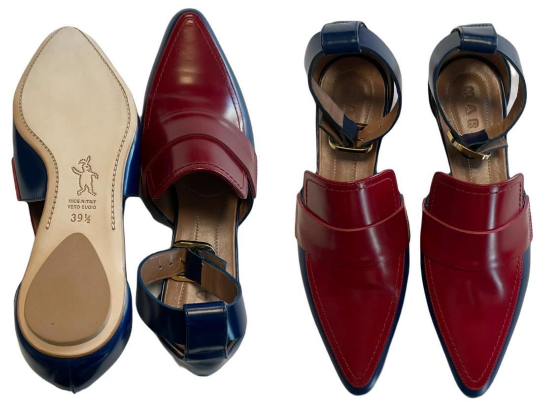 Marni Leather Ankle Strap Sabot Shoes Pointed Toe Flats Shoes New 40 5: Marni Leather Ankle Strap Sabot Shoes Pointed Toe Flats Shoes New 40 5 Style: Slingback Au Shoe Size: AU 10 5 Vintage: No Pattern: No Pattern Insole Material: Leather Uk Shoe Size: UK 7 5 Individualis