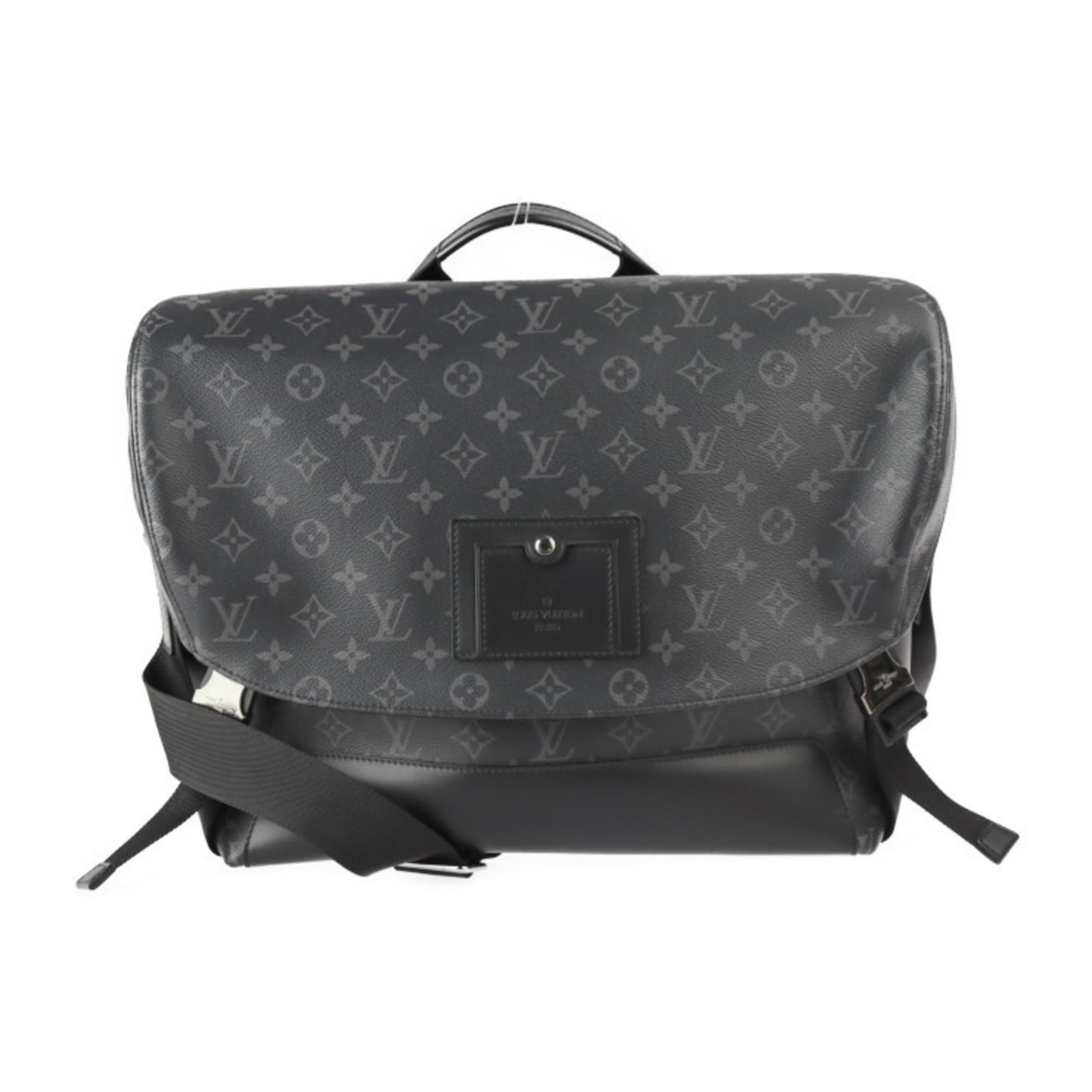 LOUIS VUITTON Louis Vuitton Messenger Voyage MM Shoulder Bag M40510 Monogram Eclipse Leather Black: LOUIS VUITTON Louis Vuitton Messenger Voyage MM Shoulder Bag M40510 Monogram Eclipse Leather Black Gray Silver Hardware Crossbody Brand: Louis Vuitton Type: Handbag Shoulder bag Tote bag Material: Mon