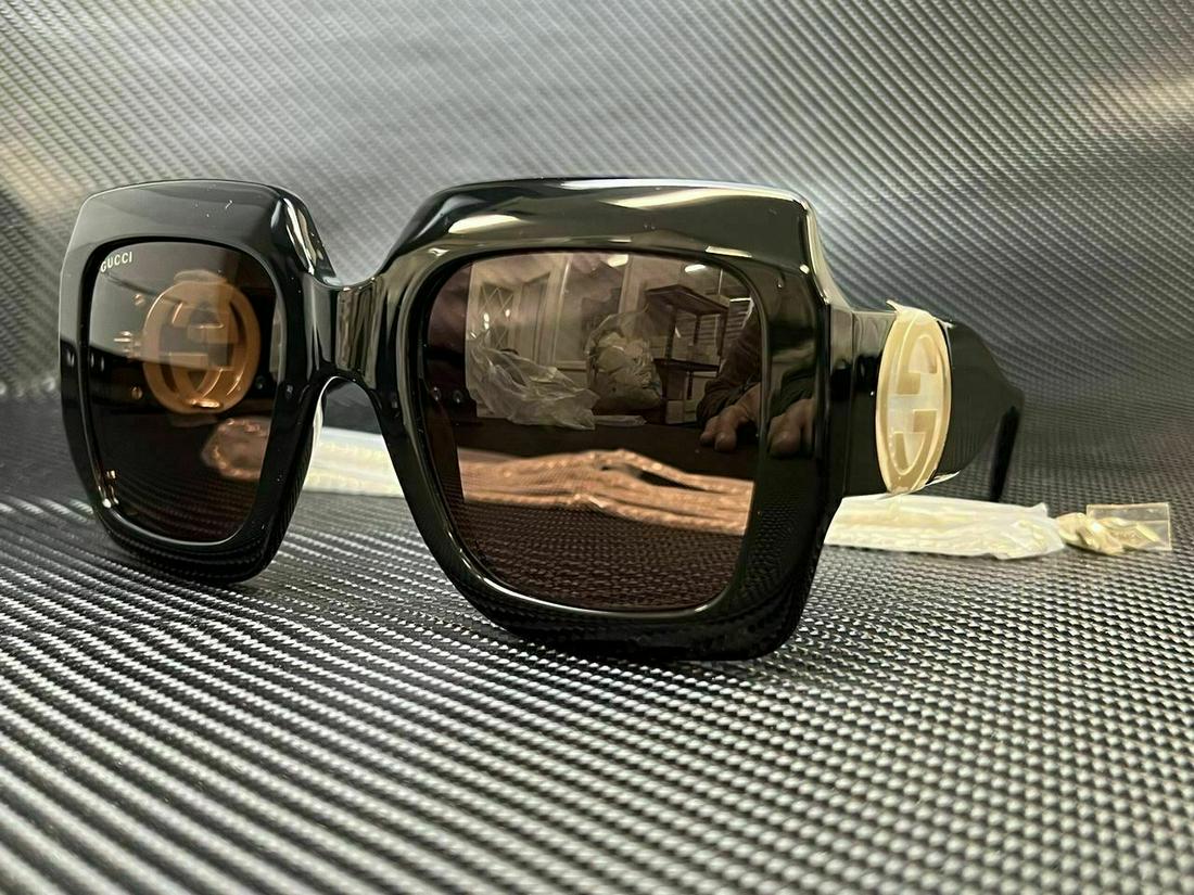 GUCCI GG1022S 005 Black Square 54 mm Women's Sunglasses: GUCCI GG1022S 005 Black Square 54 mm Women's Sunglasses Pattern: Solid Lens Technology: Anti-Reflective Tinted Vintage: No Frame Color: Black Uv Protection: UVB Type: Sunglasses Lens Material: Plastic