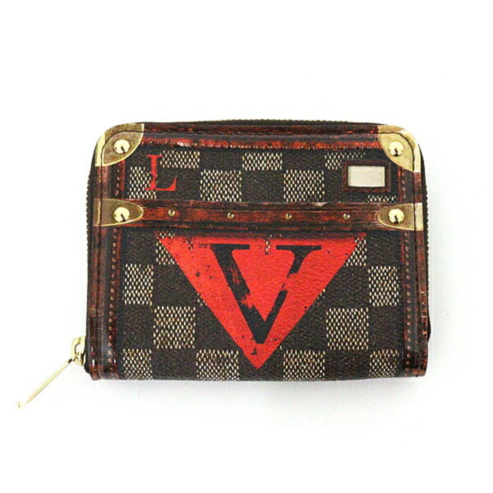 LOUIS VUITTON Louis Vuitton Zippy Coin Purse Damier Trunk Time Round M52745 Brown Red: LOUIS VUITTON Louis Vuitton Zippy Coin Purse Damier Trunk Time Round M52745 Brown Red Brand: Louis Vuitton Line: Damier Country of Origin: France Type: Coin purse/coin case Gender: Women Material: Dam