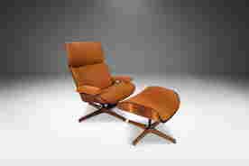 Mid Century Modern Tufted Lounge Chair And Ottoman By George Mulhauser