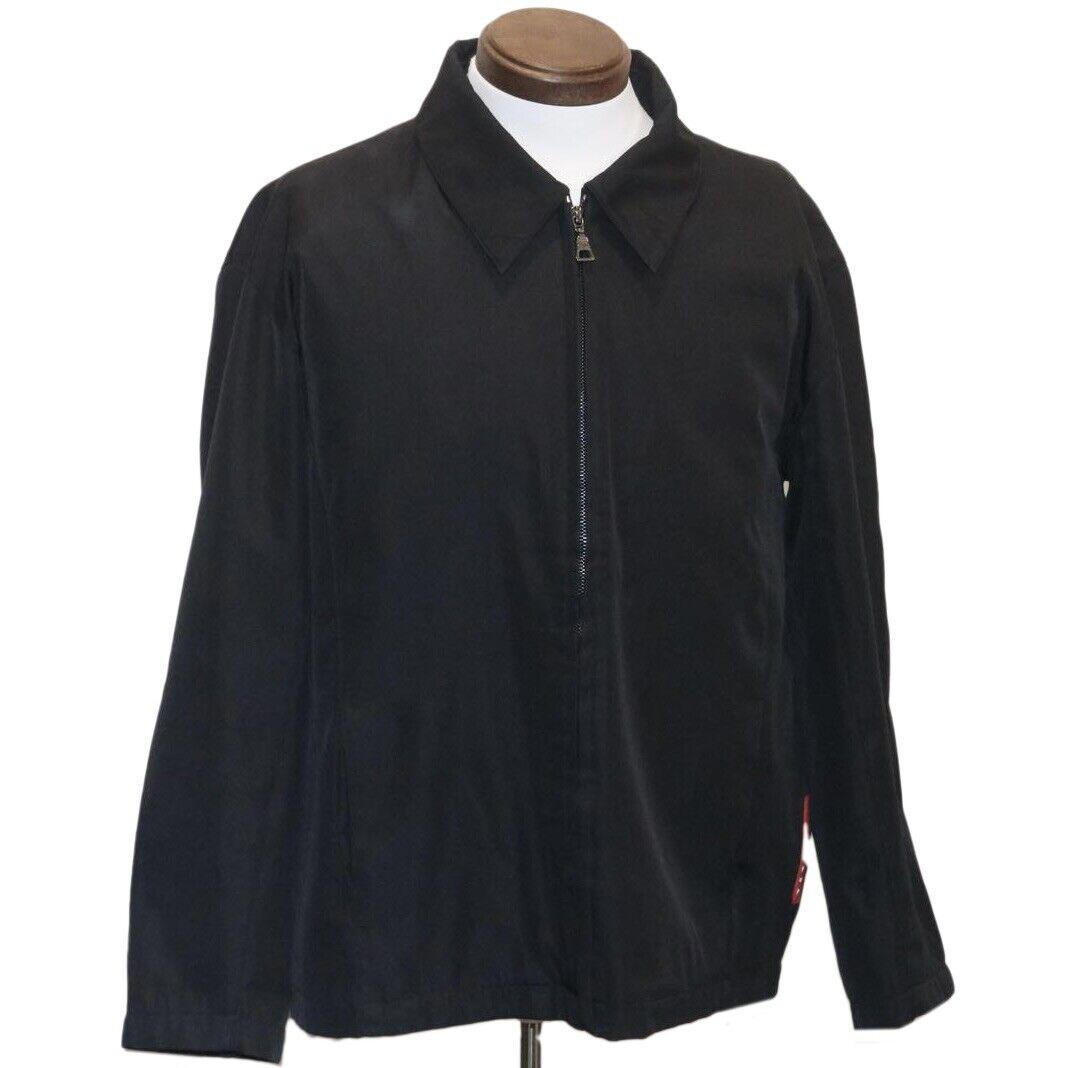 PRADA Sports Jacket polyester Black: PRADA Sports Jacket polyester Black Style: Jacket Outer Shell Material: Polyester Color: Black Country Of Manufacture: Italy Type: Jacket C: Heavily Used The BIDHAUS Guarantee: All items in this aucti