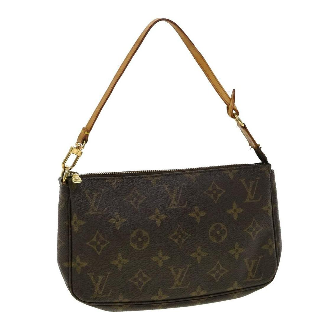 LOUIS VUITTON Monogram Pochette Accessoires Pouch M51980 LV: LOUIS VUITTON Monogram Pochette Accessoires Pouch M51980 LV Style: Pouch Material: Monogram Canvas Exterior Color: Monogram Bag Height: 5.1inch(Approx) / 13cm(Approx) Bag Depth: 1.2inch(Approx) / 3cm(