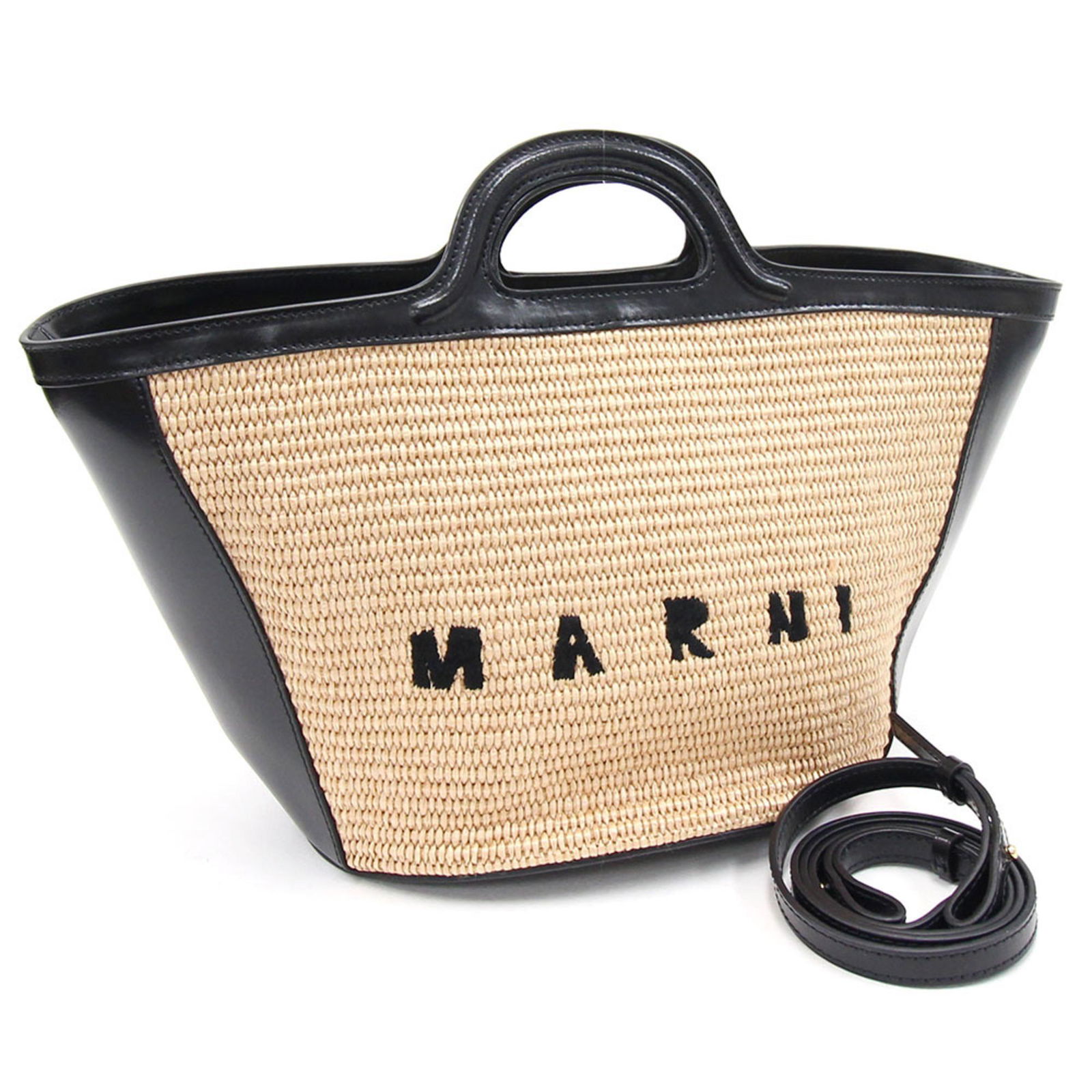 Marni Handbag BMMP0068Q0 Natural Black Raffia Leather Women's Small Basket Shoulder Bag MARNI: Marni Handbag BMMP0068Q0 Natural Black Raffia Leather Women's Small Basket Shoulder Bag MARNI Brand: Marni Type: Handbag Shoulder bag Material: Raffia Leather Raffia: Leather: Color: Black Gender: Wom