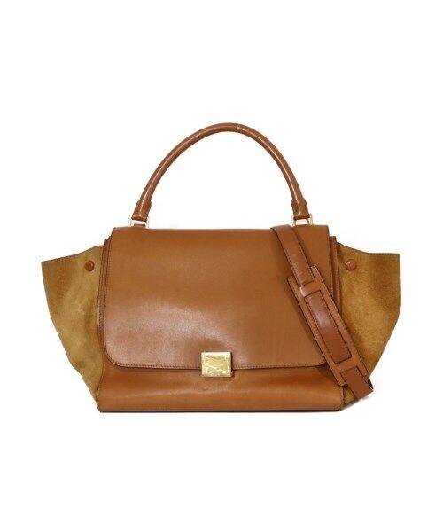 CELINE Trapeze Handbag Shoulder Bag Leather Brown: CELINE Trapeze Handbag Shoulder Bag Leather Brown Bag Width: 21 in Pattern: Solid Bag Height: 11 in Handle/Strap Color: Brown Color: Brown Hardware Color: Gold Bag Depth: 7 in Material: Leather Exteri