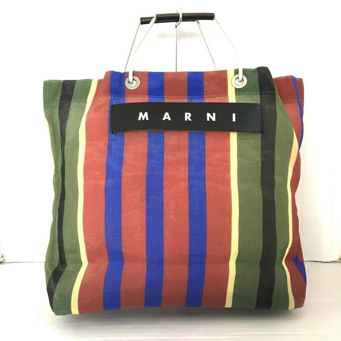 MARNI - Dark Green Red Multi Chemical Fiber Hardware Tote Bag: MARNI - Dark Green Red Multi Chemical Fiber Hardware Tote Bag Style: Tote Bag Exterior Color: Dark Green Red Multi Exterior Material: Chemical Fiber Hardware Accessories: Dust Bag Type: Tote Bag C: He