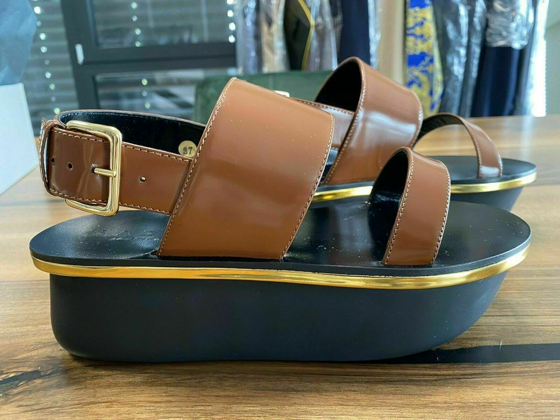 Marni Calf Leather Wedge Platform Sandals Platform Shoes Shoes New-: Marni Calf Leather Wedge Platform Sandals Platform Shoes Shoes New- Marque: Marni Style: A SEMELLE COMPENSEE PLATE-FORME SANDALES Hauteur Du Talon: Talon haut (5-8 cm) Accents: HOT SEXY COOL DE LUXE F