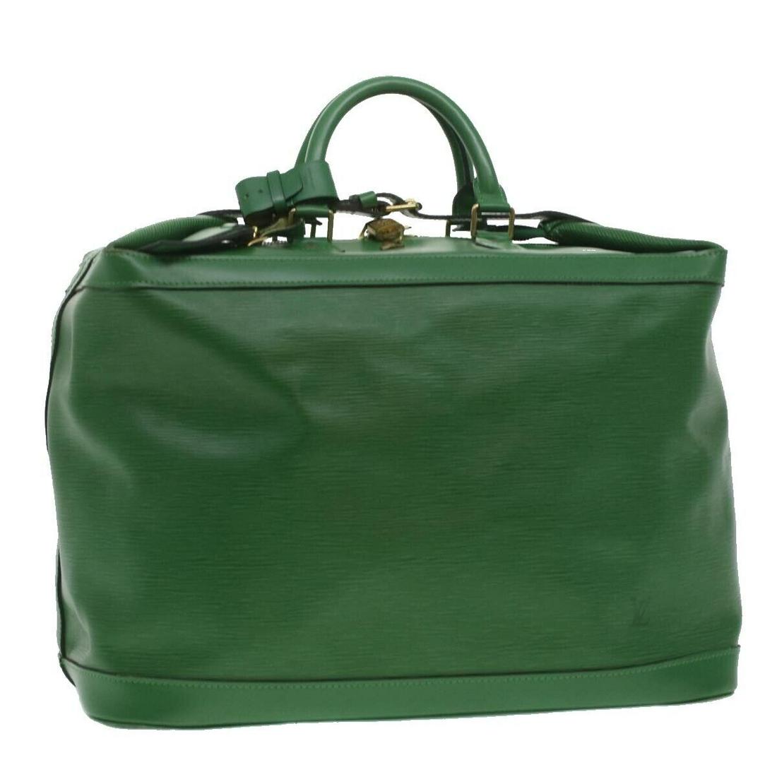LOUIS VUITTON Epi Cruiser Bag 45 Boston Bag Green LV: LOUIS VUITTON Epi Cruiser Bag 45 Boston Bag Green LV Style: Boston Bag Material: Epi Leather Exterior Color: Green Bag Height: 12.2inch(Approx) / 31cm(Approx) Bag Depth: 10.2inch(Approx) / 26cm(Approx