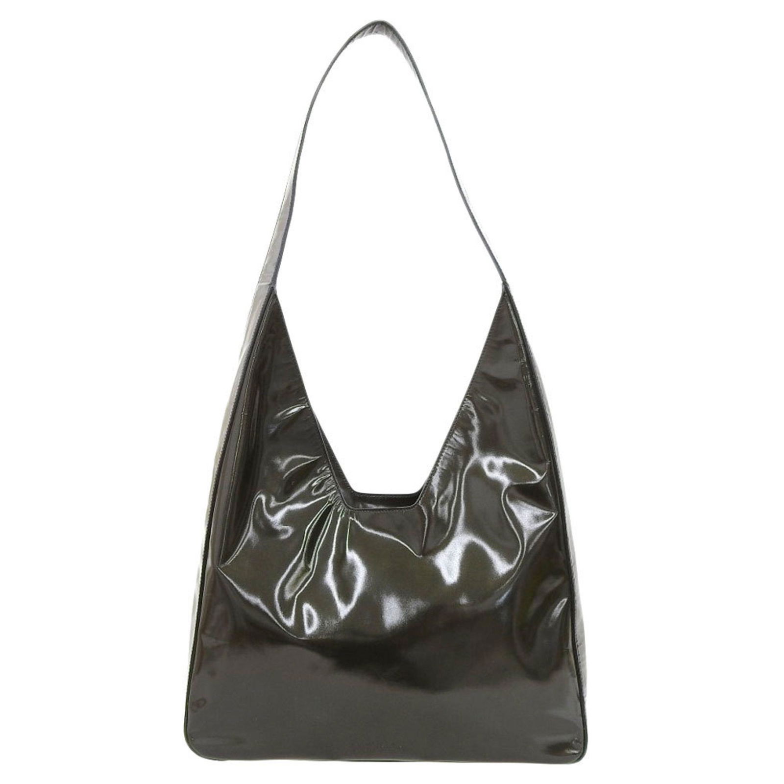 Prada PRADA one shoulder bag enamel patent black: Prada PRADA one shoulder bag enamel patent black Brand: Prada Type: Shoulder bag Material: Patent leather Patent leather: Color: Black Closure: Velcro Gender: Women Size (HxWxD): 38.5cm x 32.5cm x 8cm