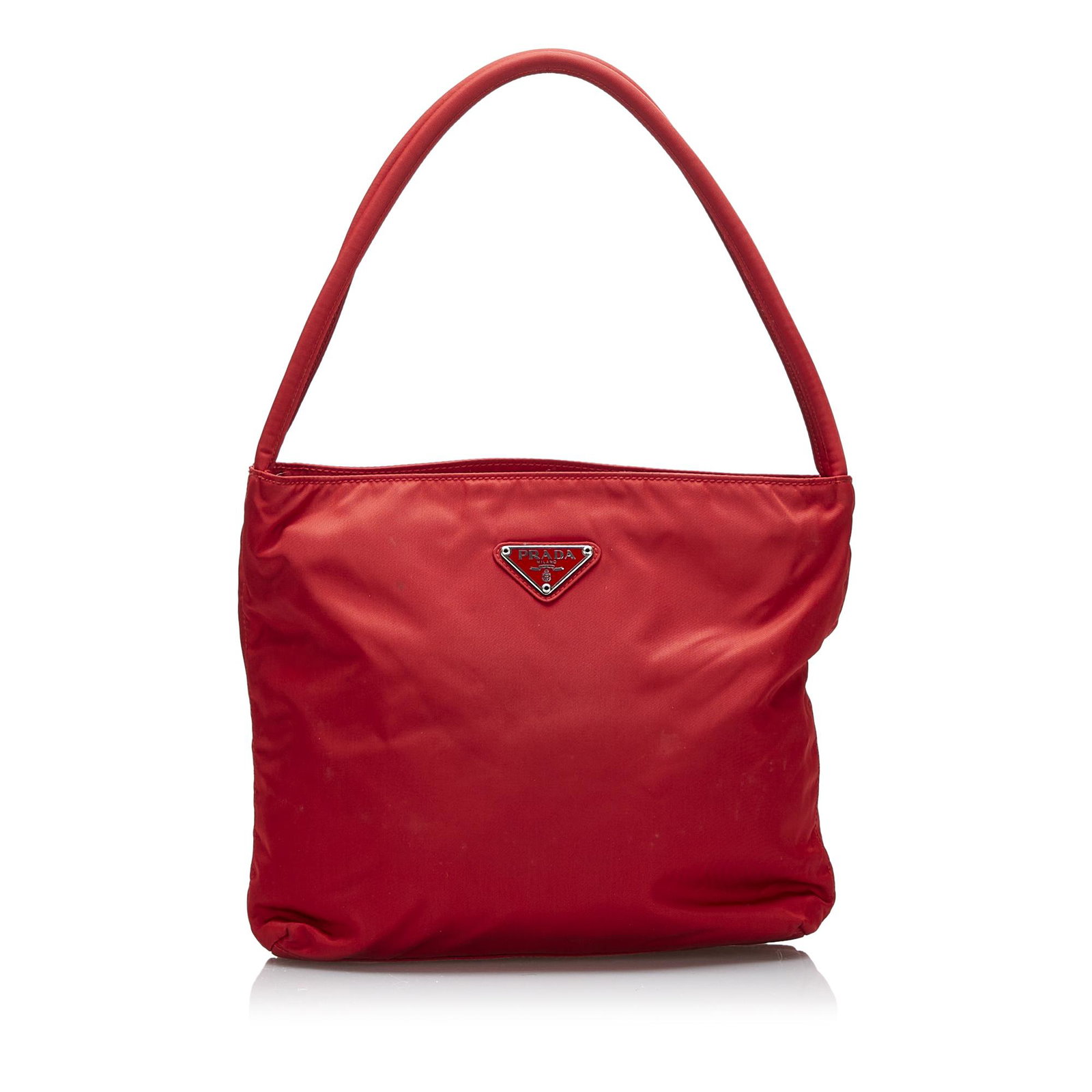 Prada Tessuto Shoulder Bag: Prada Tessuto Shoulder Bag This shoulder bag features a nylon body rolled fabric handles a top zip closure and an interior zip pocket. Brand: Prada Model: Tessuto Shoulder Bag Origin: Italy Category: 