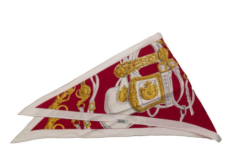 Hermes Triangle Brides de Gala Scarf: Hermes Triangle Brides de Gala Scarf Brand: Hermes Dimensions: Height: 20 in (50.8 cm)Length: 45 in (114.3 cm) Place of Origin: France Period: 21st Century Pre-Owned The BIDHAUS Guarantee: All items i