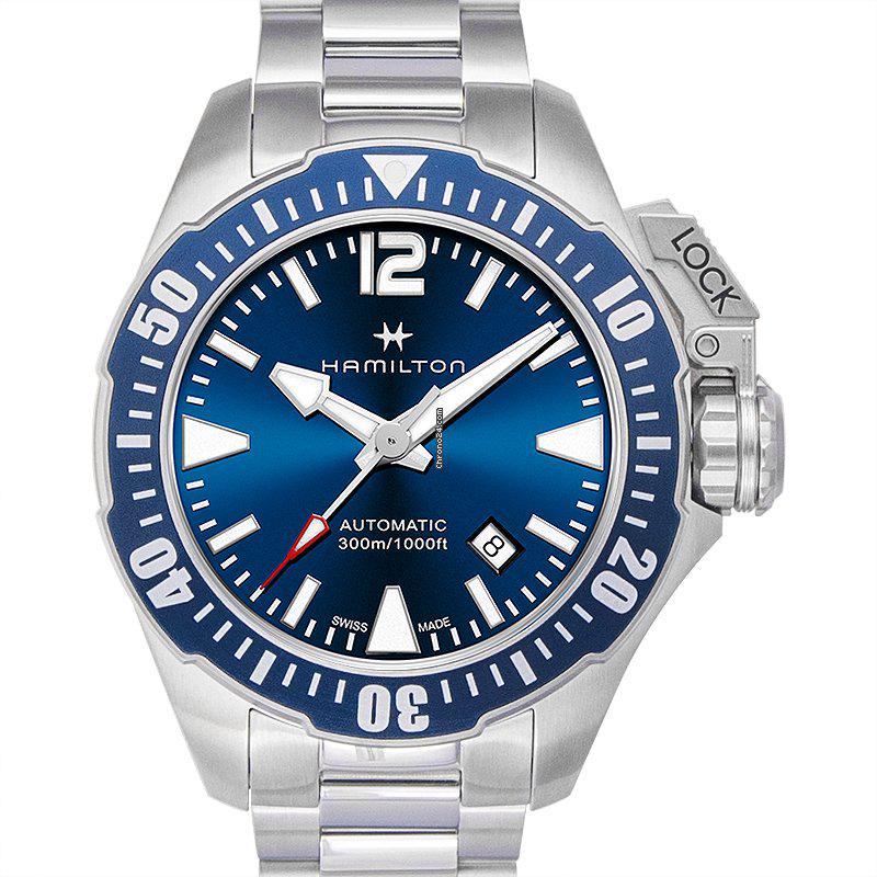 Hamilton Khaki Navy Frogman: Hamilton Khaki Navy Frogman Brand: Hamilton Model: Khaki Navy Frogman Dealer product code: 2836A Movement: Automatic Case material: Steel Bracelet material: Steel Year of production: Unknown Condition