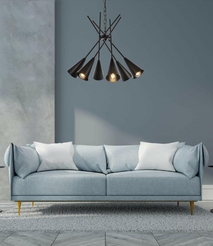 BLACK MID CENTURY SPUTNIK FOYER LIVING DINING ROOM KITCHEN PENDANT CHANDELIER: BLACK MID CENTURY SPUTNIK FOYER LIVING DINING ROOM KITCHEN PENDANT CHANDELIER Cord Color: Black Number Of Lights: 6 Custom Bundle: No Item Height: 21.25" Item Width: 32" Sensor Type: Light Warranty: 1