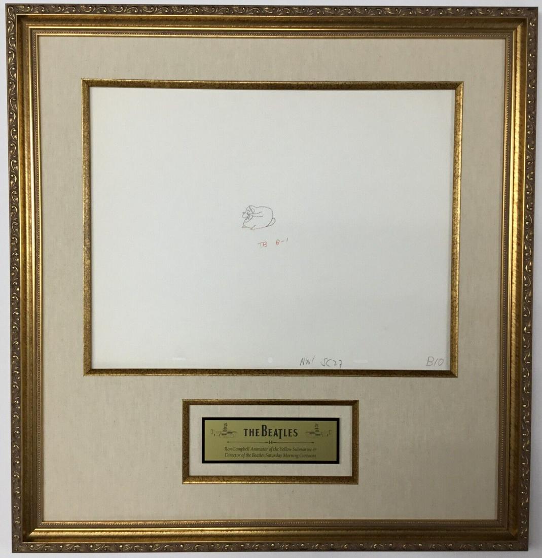 Original 1968 Beatles Yellow Submarine Production Drawing Jeremy B10: Original 1968 Beatles Yellow Submarine Production Drawing Jeremy B10 Animation Studio: King Features Signed By: Ron Campbell Character: Jeremy Tradition: Western Animation Title: Yellow Submarine Fran