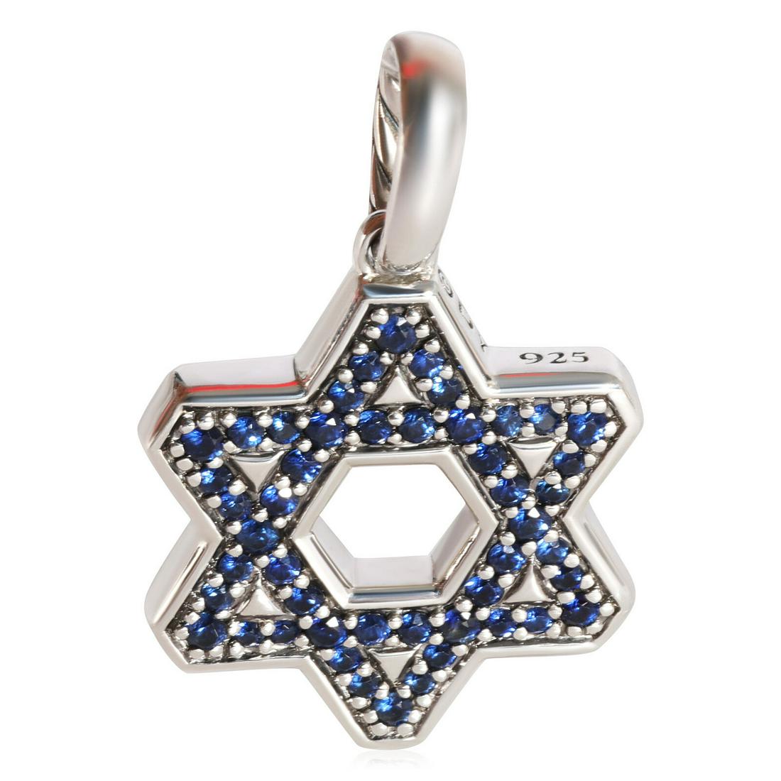 David Yurman Streamline Blue Sapphire Star of David Pendant in Sterling Silver: David Yurman Streamline Blue Sapphire Star of David Pendant in Sterling Silver Gender: Unisex Center Stone Color: Blue Metal: Sterling Silver Main Stone: Sapphire Main Stone Shape: Round Gross Weight