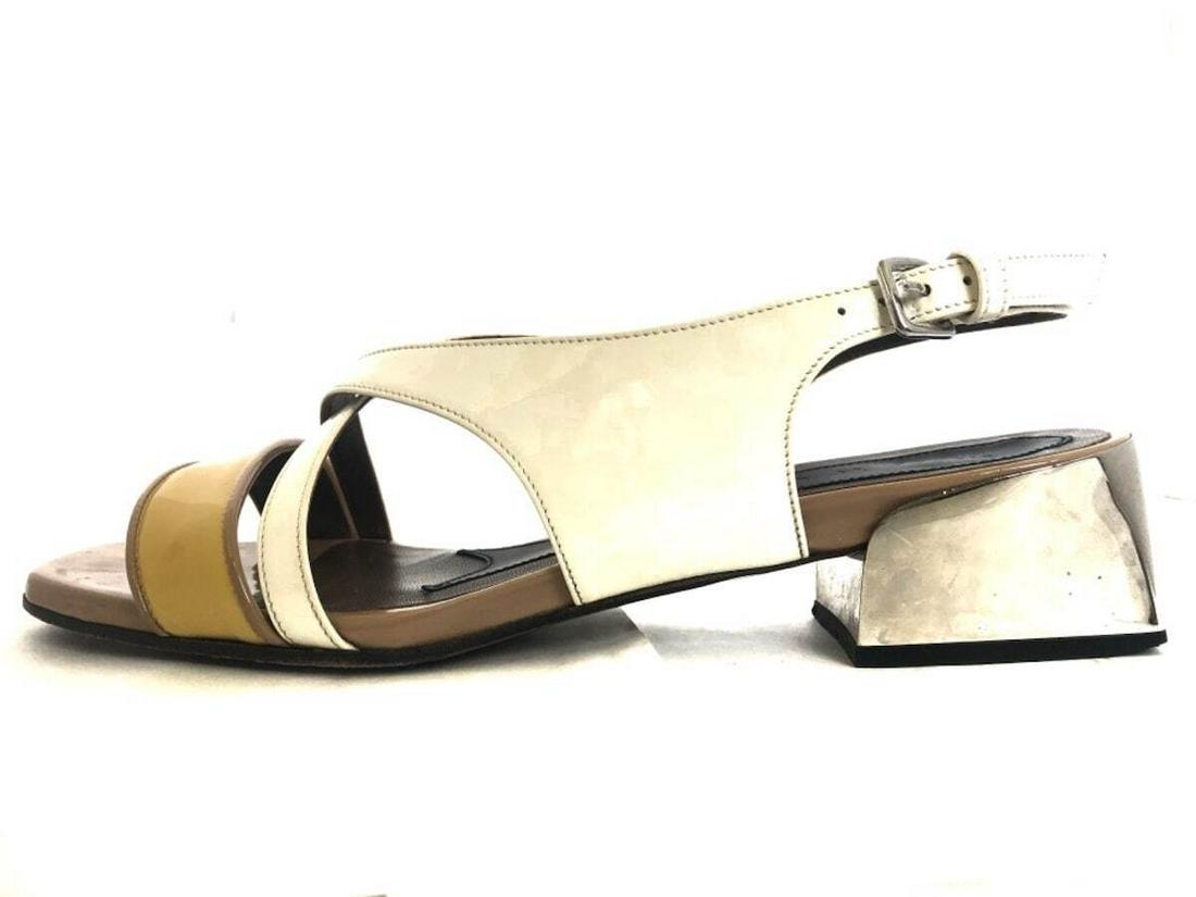 MARNI White DarkYellow Patent Leather Womens Sandals #38 Approx. US#7.5: MARNI White DarkYellow Patent Leather Womens Sandals #38 Approx. US#7.5 Style: Sandals Color: White DarkYellow Beige Upper Material: Patent Leather Accessories: Box Type: Sandals C: Heavily Used The B
