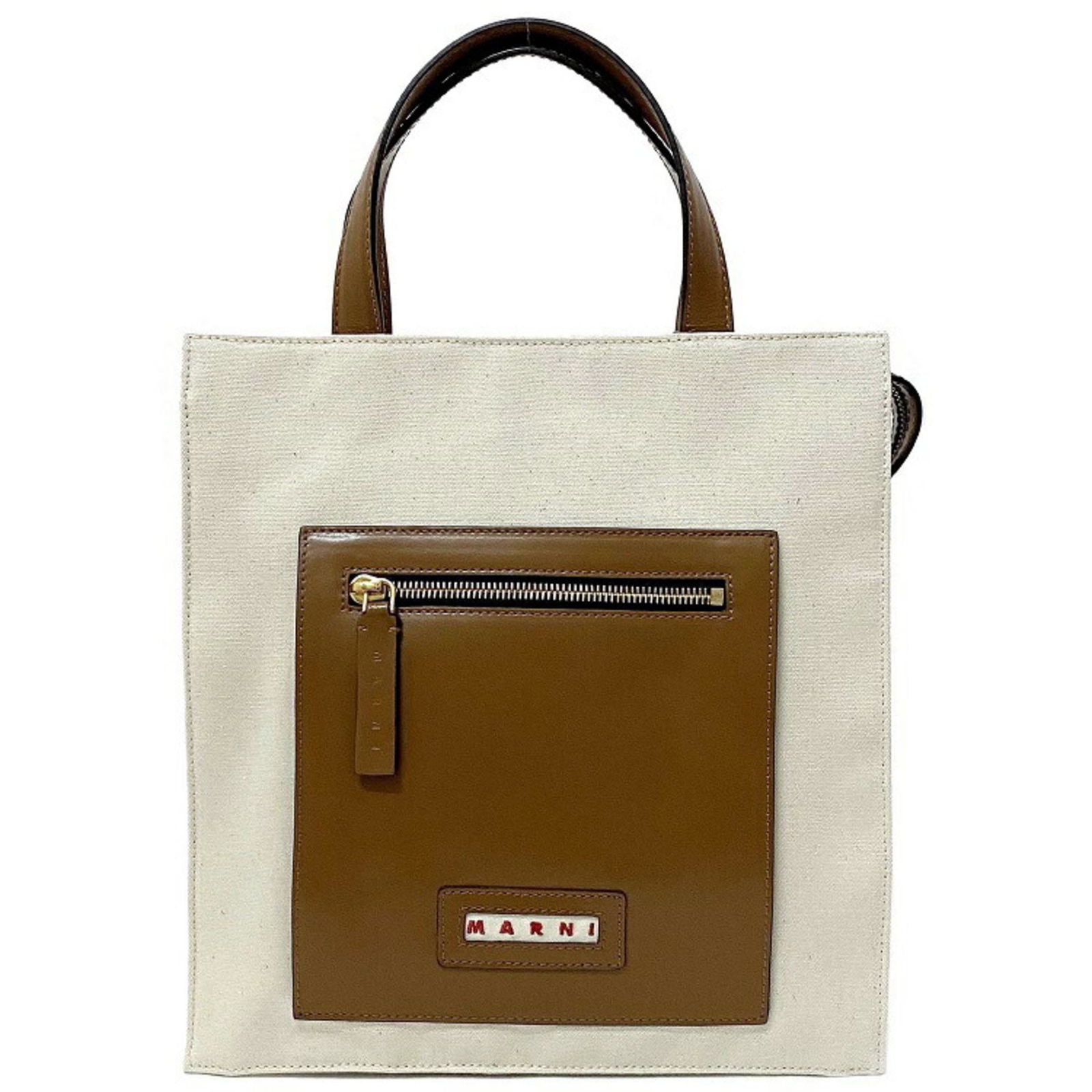 Marni Tote Bag Natural White Brown SHMP0068Q0 P2994 Canvas Leather MARNI Handbag Bicolor Ladies: Marni Tote Bag Natural White Brown SHMP0068Q0 P2994 Canvas Leather MARNI Handbag Bicolor Ladies Brand: Marni Type: Handbag Tote bag Material: Canvas Leather Canvas: Leather: Color: Brown White Inner P