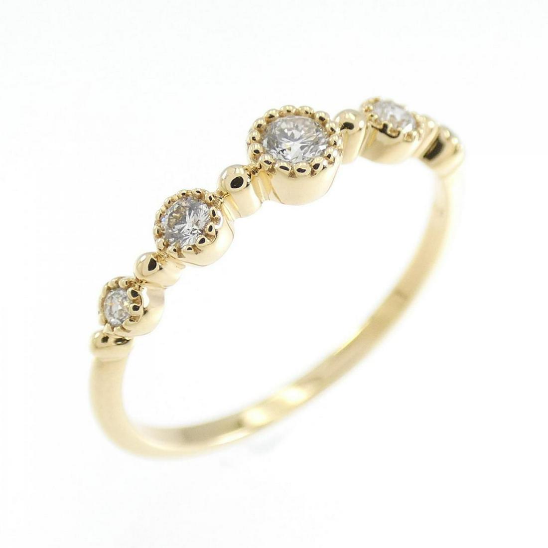 Vendome Diamond Ring: Vendome Diamond Ring Style: Ring Material: K18 Yellow Gold Gender: Ladies" Size: 7.0 (JPN size) Accessories: No accessories Main Stone: Diamond Weight: Weight about:1.0g Actualsize: Max W: 3.1mm Cente