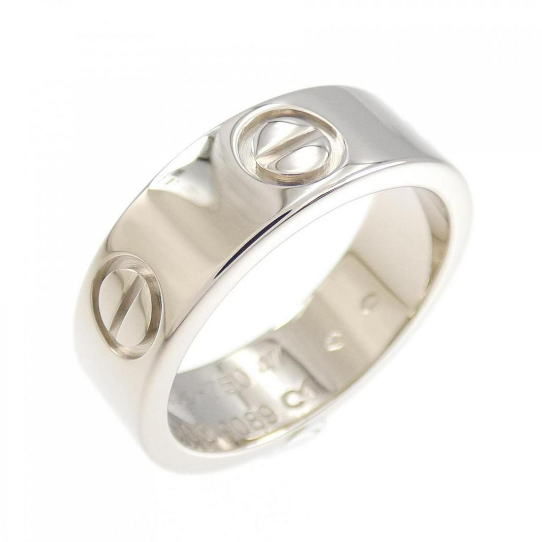 Cartier Love Ring: Cartier Love Ring Style: Ring Material: 750 White Gold Gender: Ladies" Size: 7.0 (JPN size) (47) Accessories: No accessories Main Stone: No stones Weight: Weight about:6.4g Actualsize: Max W: 5.4mm Ty