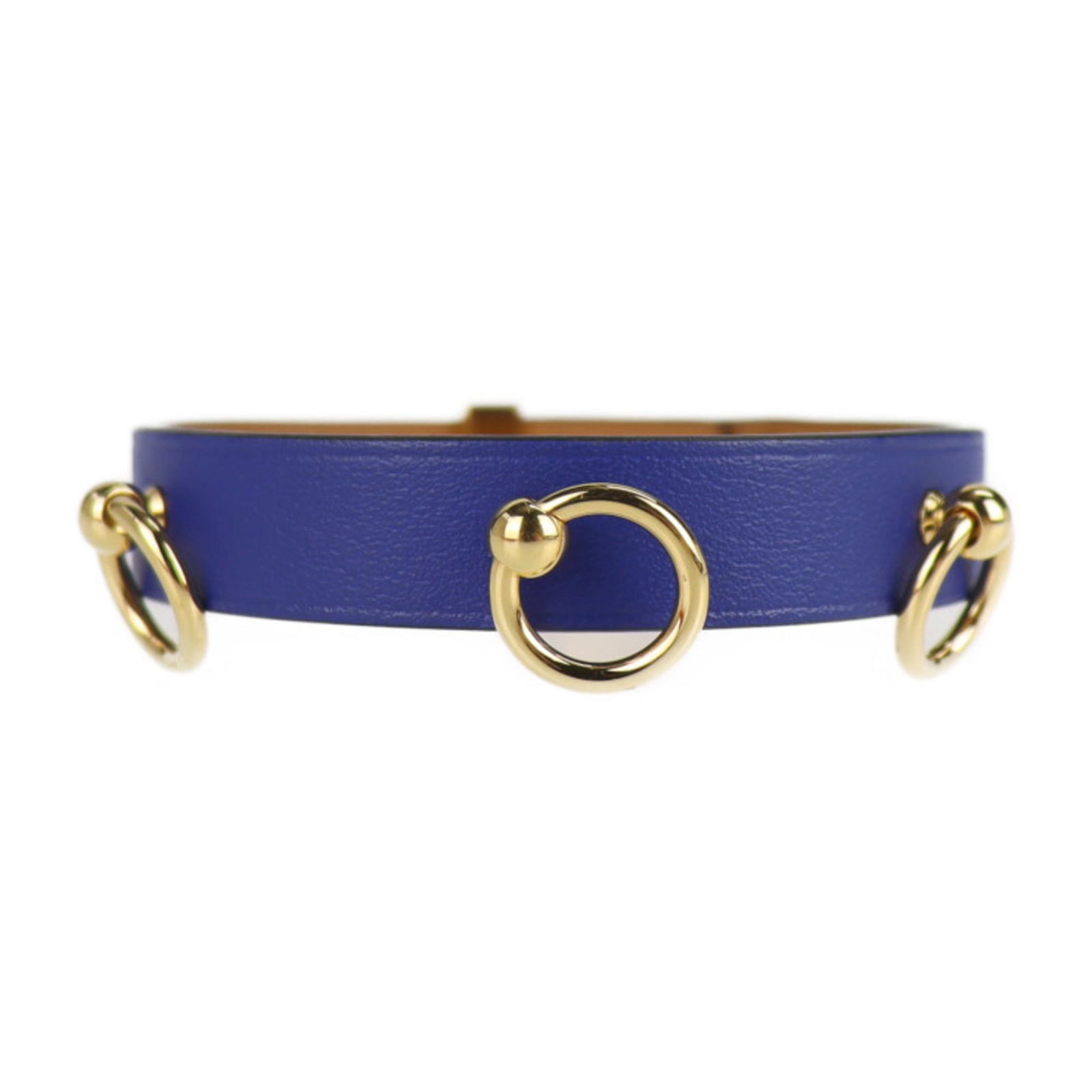 HERMES Hermes Mini Dog Anaud Bracelet 071680CK Notation Size T3 Leather Blue: HERMES Hermes Mini Dog Anaud Bracelet 071680CK Notation Size T3 Leather Blue Brand: Hermes Type: Charm bracelet Style: Fashion Gender: Men Women Unisex Material: Leather Color: Blue Size: T3 Length: 1
