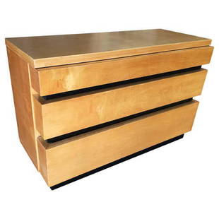 Eliel Saarinen Inspired Streamline Moderne Lowboy Dresser w/ Black Front: Eliel Saarinen Inspired Streamline Moderne Lowboy Dresser w/ Black Front Dimensions: Height: 30 in (76.2 cm)Width: 47 in (119.38 cm)Depth: 20 in (50.8 cm) Style: Streamlined Moderne (Of the Period) Ma
