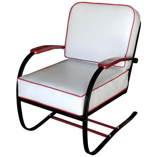 Wolfgang Hoffmann Custom Red and Black Springer Recliner Chair for Howell: Wolfgang Hoffmann Custom Red and Black Springer Recliner Chair for Howell Creator: Wolfgang Hoffmann (Designer) Howell (Maker) Dimensions: Height: 30.5 in (77.47 cm)Width: 25 in (63.5 cm)Depth: 30 in