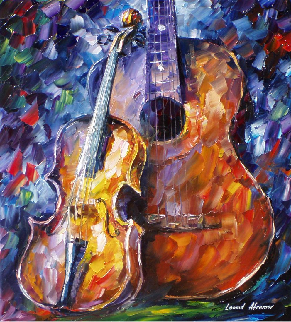 Violin - Limited Edition 1/25 by Leonid Afremov: Violin - Limited Edition 1/25 by Leonid AfremovThis is a limited edition giclee hand-painted by Leonid Afremov. This is the first giclee of a small edition of 25 paintings. The rest of the edition is