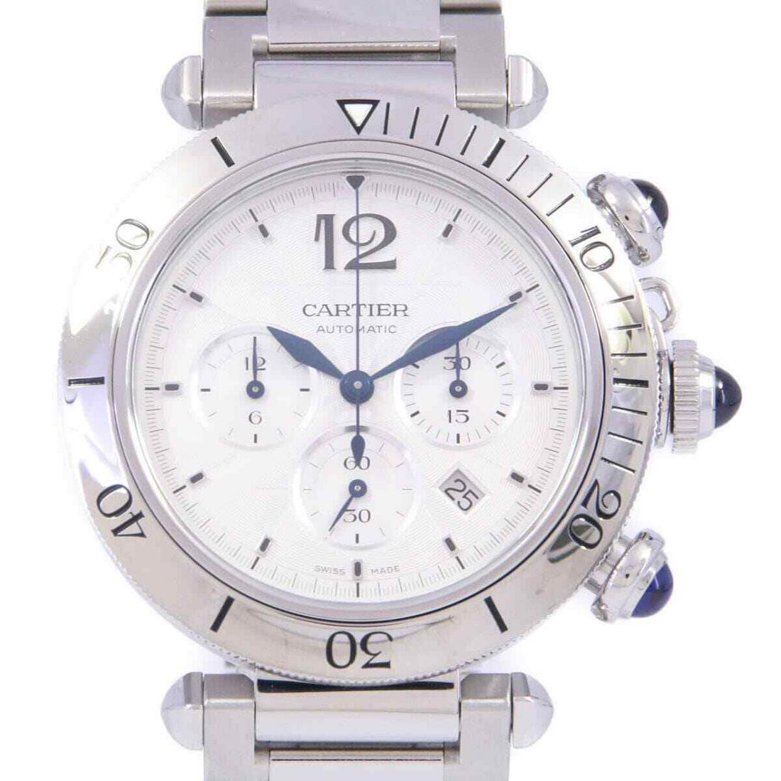 Cartier WSPA0018 Pasha de Cartier Chronograph Mens Watch Pre-Owned: Cartier WSPA0018 Pasha de Cartier Chronograph Mens Watch Pre-Owned Type: Watch Brand: Cartier Common Name: Pasha de Cartier Chronograph Model: WSPA0018 Gender Type: Men's Size: Case Diameter: Approx.