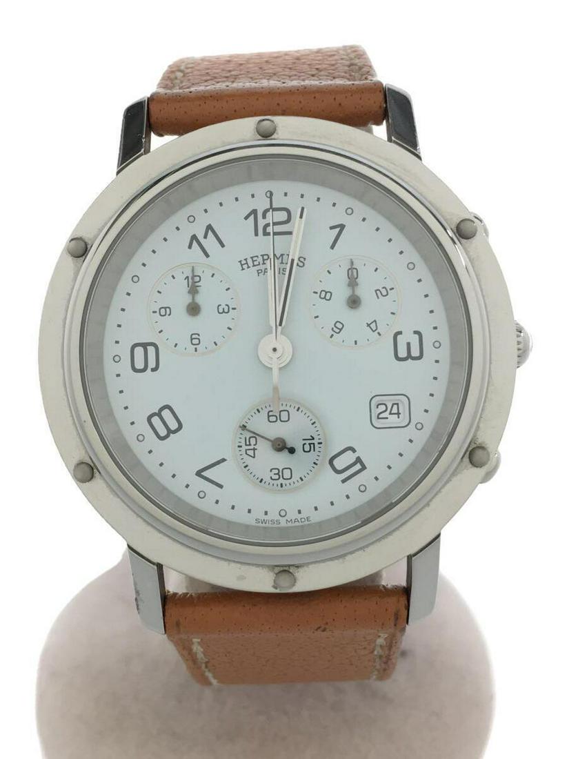 HERMES Analog Leather Mens Watch: HERMES Analog Leather Mens Watch Type: wrist watch Product condition: B (product with some feeling of use) Color Brown Actual size (cm) Case vertical 4.5 Case side 4 Dial vertical 1.7 Dial side 3 Band