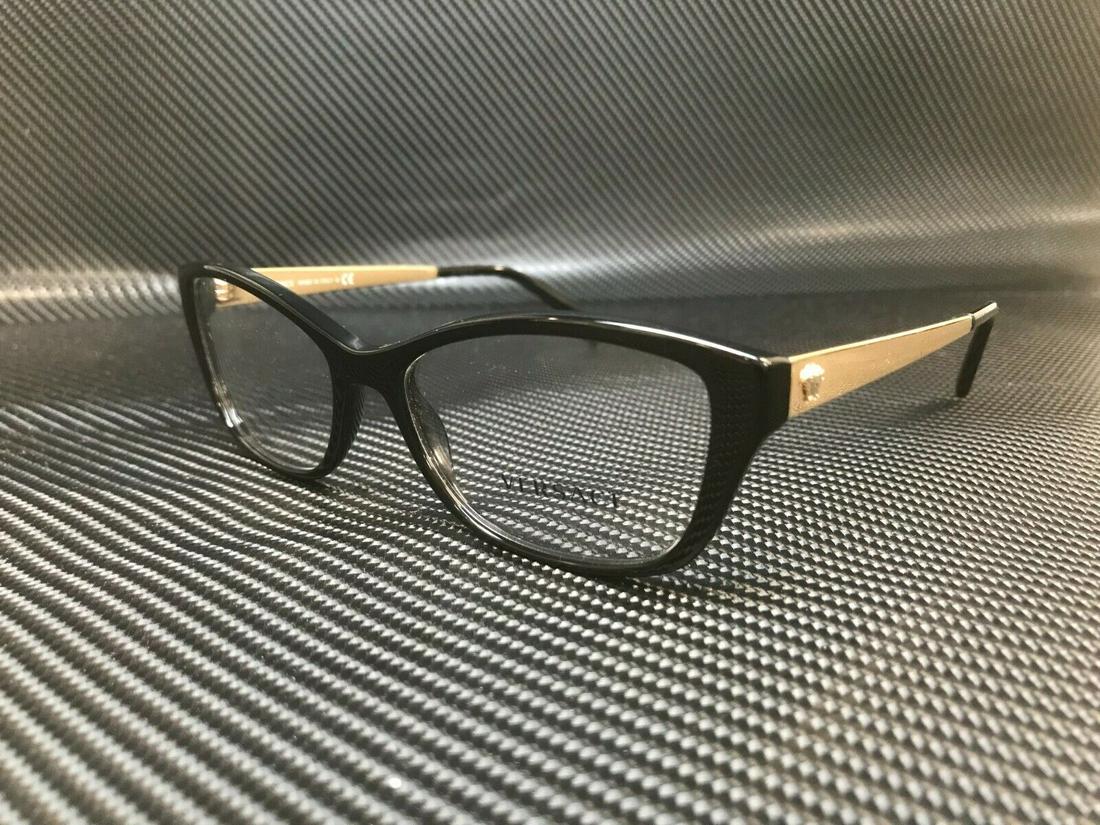 Versace VE3236 GB1 Black / Gold Demo Lens Womens Cat Eye Eyeglasses 54mm: Versace VE3236 GB1 Black / Gold Demo Lens Womens Cat Eye Eyeglasses 54mm Temple Length: 140 mm Lens Socket Width: 54 mm Type: Eyeglasses Bridge Width: 16 mm Frame Color: Black New The BIDHAUS Guarante