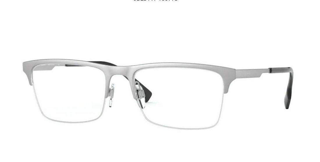 BURBERRY BE1344 1166 Silver Rectangle Mens Metal Eyeglasses 55 mm: BURBERRY BE1344 1166 Silver Rectangle Mens Metal Eyeglasses 55 mm Type: Eyeglasses Frame Color: Silver Style: Rectangle New The BIDHAUS Guarantee: All items in this auction are guaranteed to be 100% a
