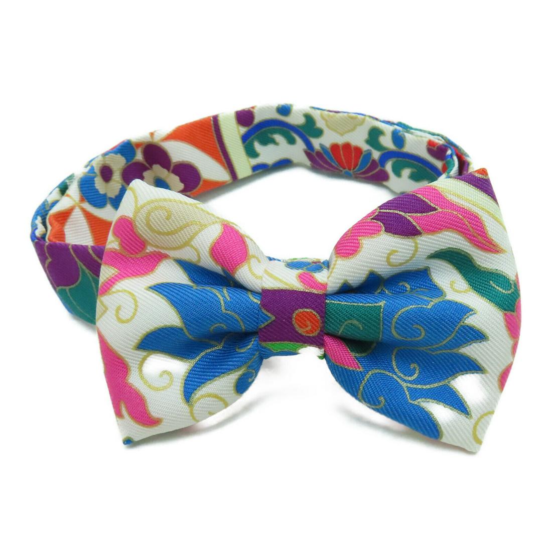 Hermes Bowtie Necktie Ribbon Silk Multicolour: Hermes Bowtie Necktie Ribbon Silk Multicolour Style: tie Material: silk Color: Mulch color Size Type: Regular Type: tie Frame Color: Mulch color AB: Very Good The BIDHAUS Guarantee: All items in this