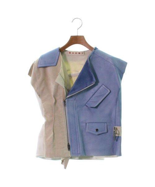 MARNI Riders Jacket Light bluexBeigexWhite etc. 42(Approx. M): MARNI Riders Jacket Light bluexBeigexWhite etc. 42(Approx. M) Size: 42(Approx. M) Type: Jacket Style: Motorcycle Jacket Size Type: Regular Color: Light bluexBeigexWhite etc. Jacket/Coat Length: 21 in