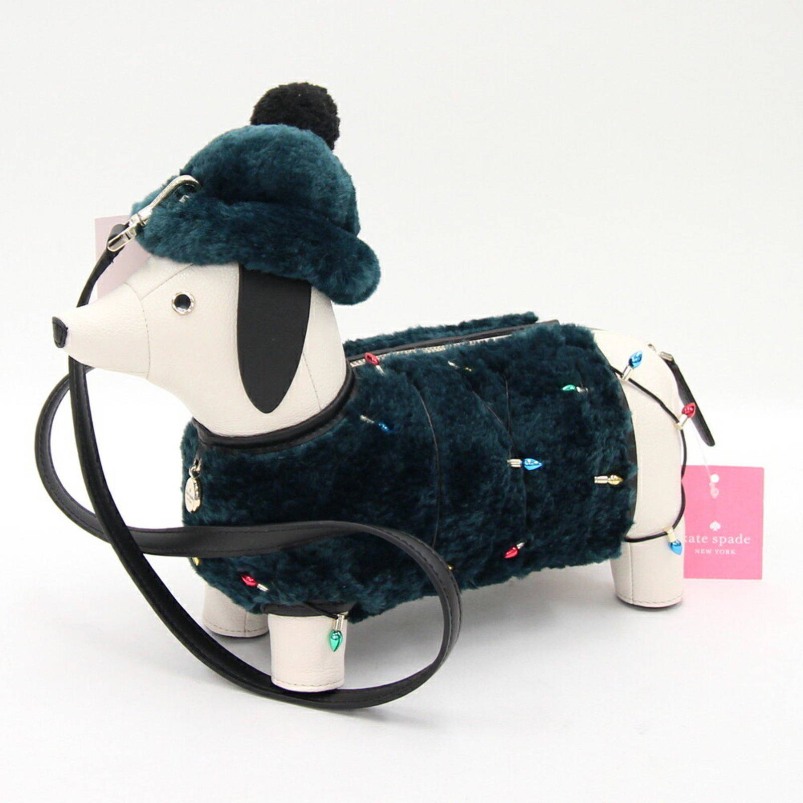 Kate Spade Shoulder Bag K9365 White Dark Green Leather Ladies Pochette