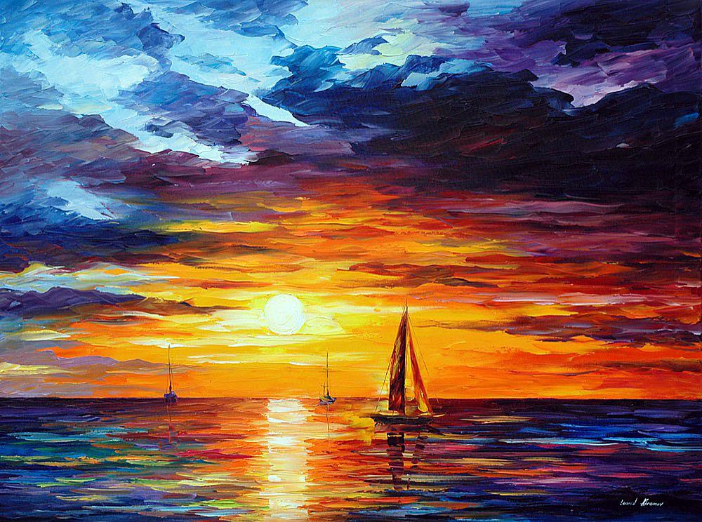 Touch Of Horizon - Limited Edition 1/25 by Leonid Afremov: Touch Of Horizon - Limited Edition 1/25 by Leonid AfremovThis is a limited edition giclee hand-painted by Leonid Afremov. This is the first giclee of a small edition of 25 paintings. The rest of the e