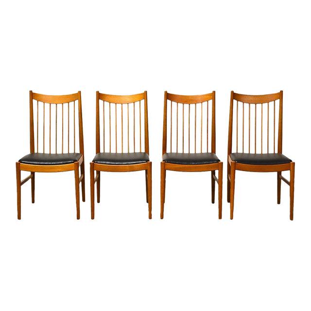 Arne Vodder for Sibast Dining Chairs - Set of 4: Arne Vodder for Sibast Dining Chairs - Set of 4 A set of four mid century modern oak dining chairs designed by Arne Vodder for Sibast Furniture. Seat height is 18". 19.125" wide. 21.5" deep. 38.5" tal