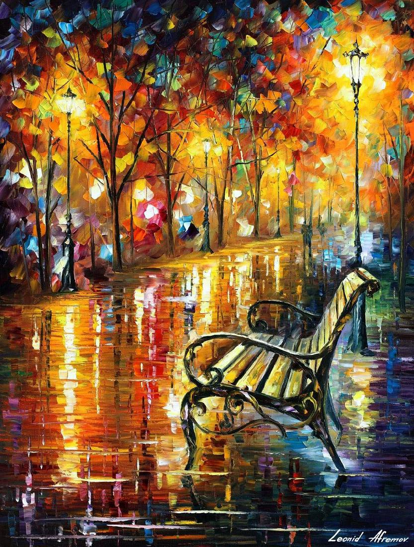 Lonely Thoughts - Limited Edition 1/25 by Leonid Afremov: Lonely Thoughts - Limited Edition 1/25 by Leonid AfremovThis is a limited edition giclee hand-painted by Leonid Afremov. This is the first giclee of a small edition of 25 paintings. The rest of the ed