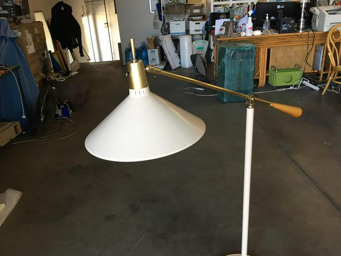 Arredoluce Style Adjustable Midcentury Reading Floor Lamp: Arredoluce Style Adjustable Midcentury Reading Floor Lamp Dimensions: Height: 59 in (149.86 cm)Width: 14 in (35.56 cm)Depth: 36 in (91.44 cm) Style: Mid-Century Modern (Of the Period) Materials and Te