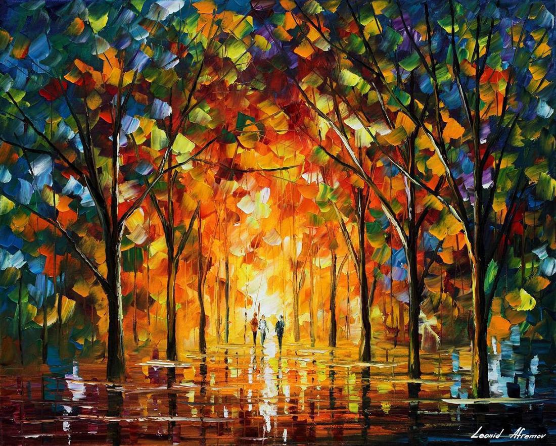 The Return Of The Warm Sun - Limited Edition 1/25 by Leonid Afremov: The Return Of The Warm Sun - Limited Edition 1/25 by Leonid AfremovThis is a limited edition giclee hand-painted by Leonid Afremov. This is the first giclee of a small edition of 25 paintings. The res