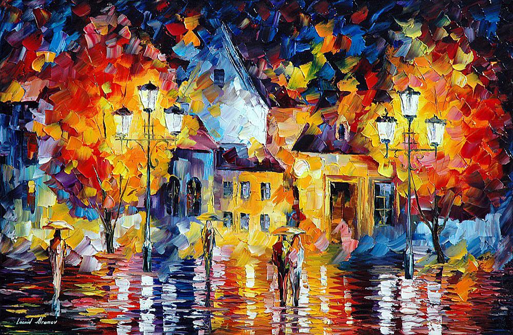 Unusual City - Limited Edition 1/25 by Leonid Afremov: Unusual City - Limited Edition 1/25 by Leonid AfremovThis is a limited edition giclee hand-painted by Leonid Afremov. This is the first giclee of a small edition of 25 paintings. The rest of the editi