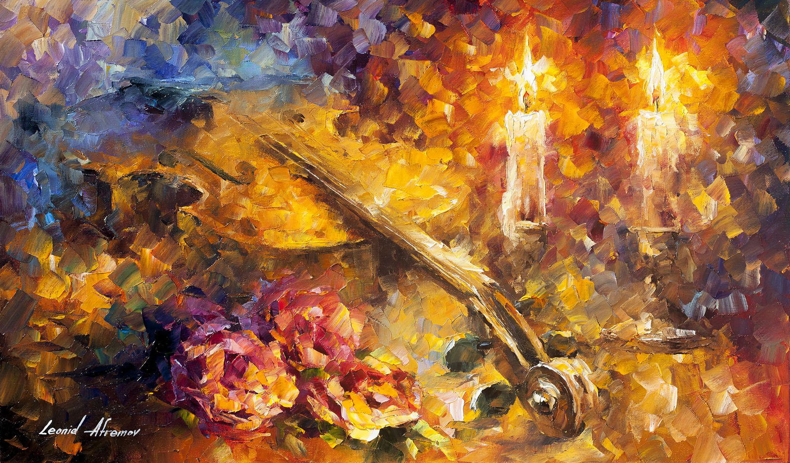 Violin Of Emotions - Limited Edition 1/25 by Leonid Afremov: Violin Of Emotions - Limited Edition 1/25 by Leonid AfremovThis is a limited edition giclee hand-painted by Leonid Afremov. This is the first giclee of a small edition of 25 paintings. The rest of the