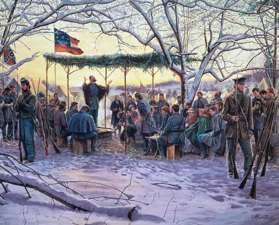 Mort Kunstler Civil War Print - Sunrise Service Custom Gallery Framed: Mort Kunstler Civil War Print - Sunrise Service Custom Gallery Framed Features: Framed Matted Region Of Origin: New York USA Custom Bundle: No Personalize: No Handmade: No Item Width: 18 Title: Sunris